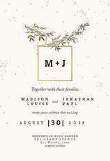 Olive leaves - Wedding Invitation